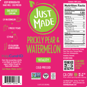 prickly pear watermelon, cold pressed juice